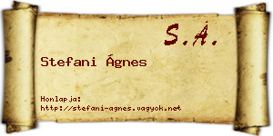 Stefani Ágnes névjegykártya
